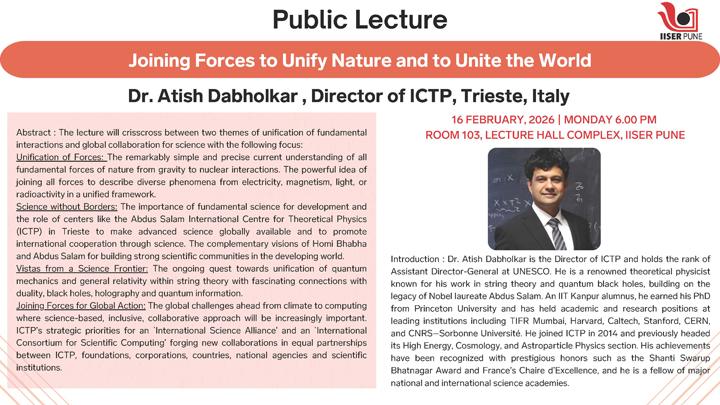Flyer of Public Lecture on Joining Forces to Unify Nature and to Unite the World 