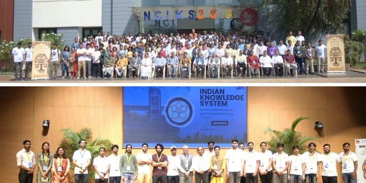 Collage of 2 photos: Group photo of all participants, and group photo of the organising team