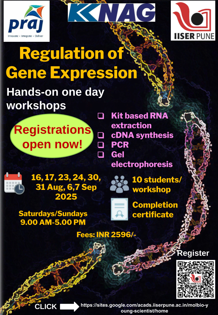 Flyer of image of the Molecular Biology Workshops on 'Regulation of Gene Expression: Qualitative'