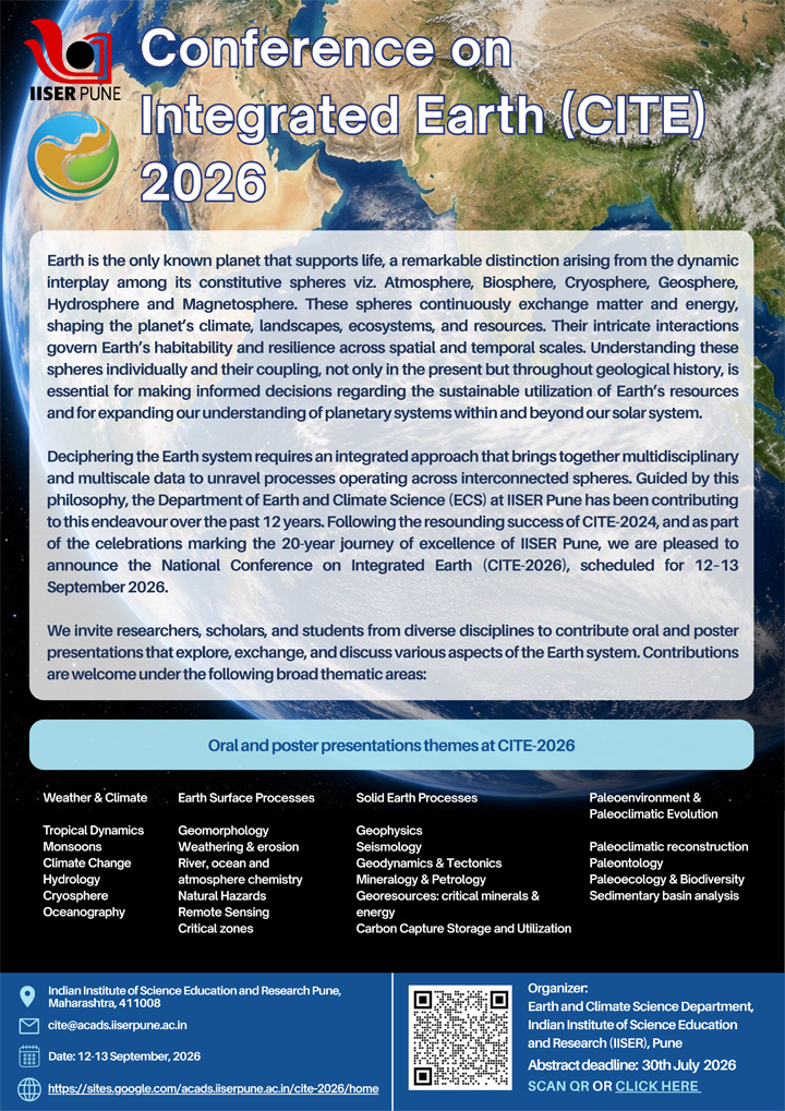 Conference on Integrated Earth (CITE)-2026 flyer