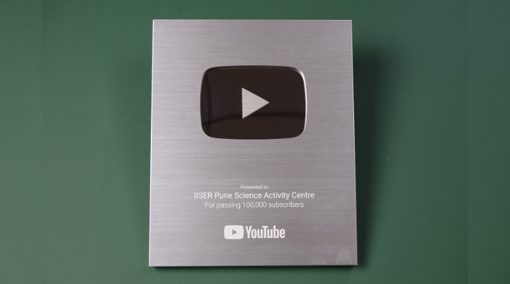 Photo of the Silver Creator Award from YouTube