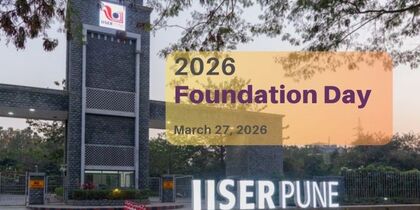 Photo of IISER Pune's gate with the institute logo 