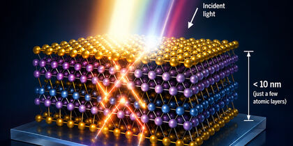 A graphical representation of atomic layers of a nanocrystal less than 10 nm thickness